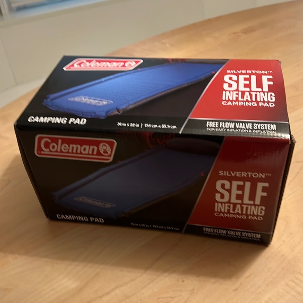 Coleman Silverton Self Inflating Tent Camping Pad Sleeping Bag Size New! In Box